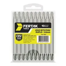 Jogo de Bits Para Parafusadeira Com Ponta dupla PH02 110MM Cromo Vanadium 10 Unidades