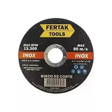 KIT 20 DISCO DE CORTE 4.1/2 PARA METAL E AÇO INOX FERTAK TOOLS