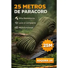 Paracord 550 4 mm 25 Metros com 7 Filamentos Interno (Cores Lisas) A Escolher
