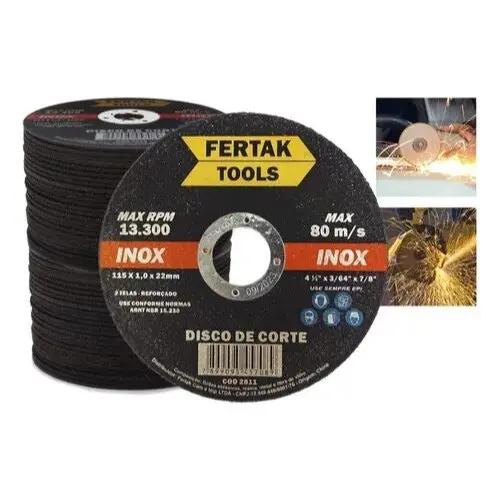 kit 10 Discos de Corte Para Metal Fertak Tools 4.1/2 polegadas
