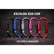 KIT 5 MOSQUETÃO DE ALUMINIO - COR A ESCOLHER