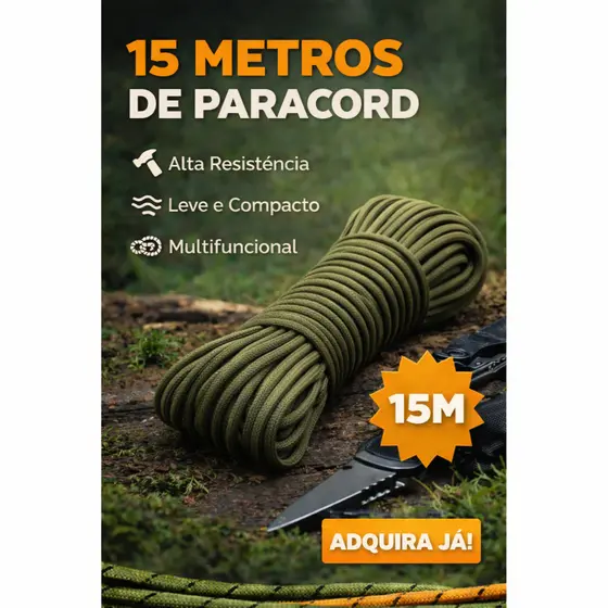 15 Metros de Paracord 550 7 Filamentos - COR A ESCOLHER