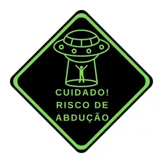 Placa Decorativa "Risco Abdução " Ecológica