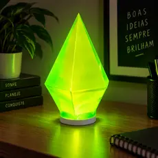 Luminaria Sims Decorativa Verde Translúcido LED Branco