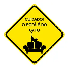 Placa Decorativa "Sofá do Gato" Ecológica