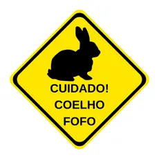 Placa Decorativa "Coelho Fofo" Ecológica