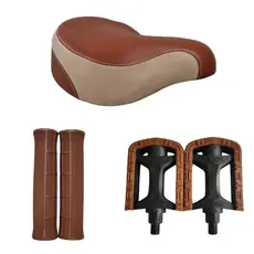 Kit Bicicleta Retrô Vintage, Selim Mola Pedal 1/2  Manopla