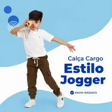 Calça Cargo Infantil Masculina Calça Cargo Brim Infantil e Juvenil com botão  com Bolsos – Confortável e Estilosa