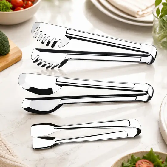 Kit Cozinha 3 peças Pegador Universal, Massa e Gelo em Aço Inox
