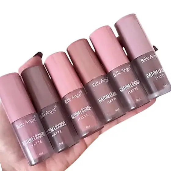 Batom Líquido Matte Belle Angel Longa Duração Alta Pigmentação 6 Cores | B079