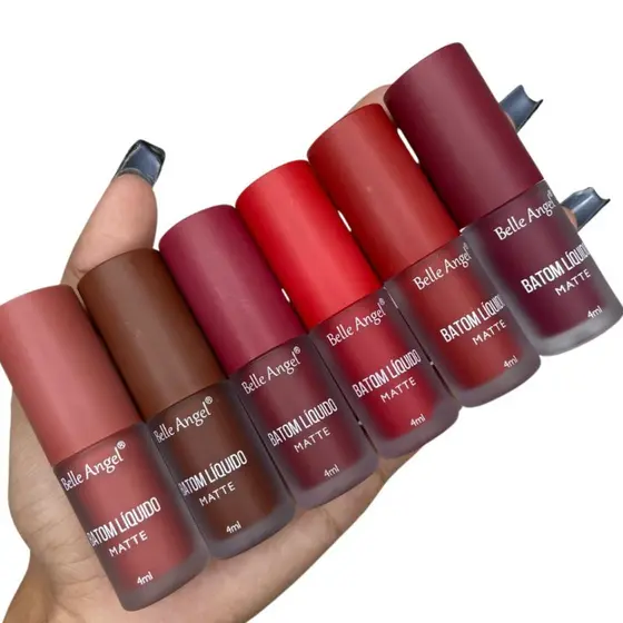 Batom Matte Líquido Belle Angel 6 Cores Alta Pigmentação Maquiagem Lábios | B079