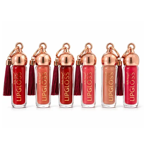 Lip Gloss Chaveiro Franja Belle Angel Brilho Intenso Hidratante Labial - RB064