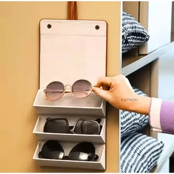 Estojo Porta Óculos para Viagem 3 Lugares Organizador Case Protetor