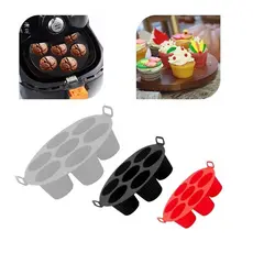 Forma Assadeira silicone Antiaderente para Cupcakes Muffins Mini Bolo com 7 Cavidades Forno e Air