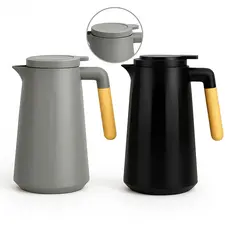 Garrafa Térmica 1000ML Café Chá Nórdica Cabo Madeira Malta Moderna