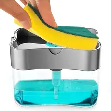 Dispensador Para Detergente Dispenser Sabao 2x1 Detergente Suporte Porta Bucha Esponja Limpeza