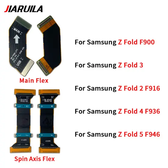 Para Samsung Z Fold 2 3 4 5 F916 F936 F946 F900 Placa-Mãe Principal Cabo Flexível Tela Conexão LCD Eixo Rotativo