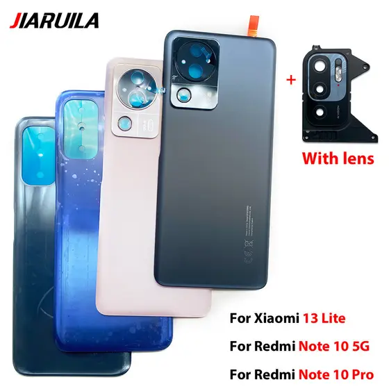 Ori Tampa Traseira De Vidro Da Bateria Para Xiaomi 13 Lite Redmi Note 10 Pro 10 5G Porta Substituição Caixa Habitação Co