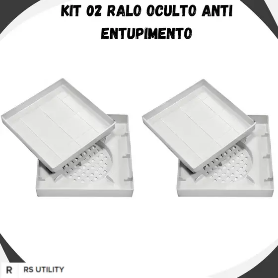Kit 2 Ralo 10x10 Protetor de Ralo Banheiro Anti Entupimento Anti Odor Ralo Oculto Filtro de Cabelo Universal  We