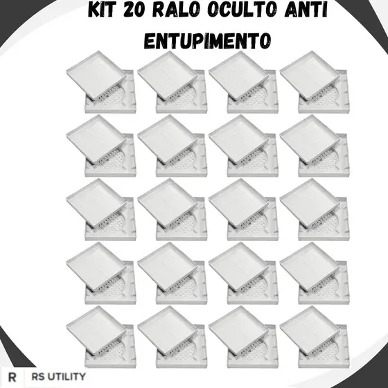 Kit 20 Ralo 10x10 Protetor de Ralo Banheiro Anti Entupimento Anti Odor Ralo Oculto Filtro de Cabelo Universal  We