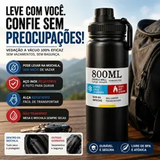 Garrafa Térmica 800ml Garrafa Espacial Quente & Frio Com Isolamento De Inox Grande Capacidade
