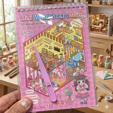 Caderno Adesivos 3d 8 Cenários para montagem + Pinça - livro interativo para Montar e Decorar