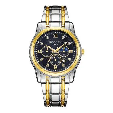 ROOGEN 6177 6138 6137 5188 Relógio Masculino –Quartzo, Luxo, À Prova d'Água