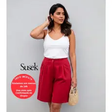 Bermuda Feminina Alfaiataria Estilo Clochard Moderna Elegante 1060