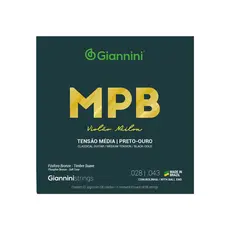 ENCORDOAMENTO GIANNINI VIOLÃO GENWBG PRETO OURO C/BOLINHA