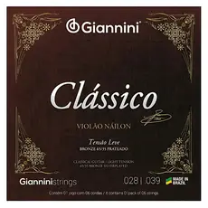 ENCORDOAMENTO GIANNINI VIOLÃO GENWPL 65/35 PRATEADO LEVE NYLON