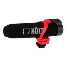 Microfone Shotgun Condensador Cardióide K-Shot Kolt Com Cabo P2, Shock Mount, Para DSLR E Smartphone Android