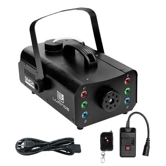 Máquina De Fumaça 1200w Com 6 LEDS RGB E Controle Sem Fio Smoke 1200 LED Luminos