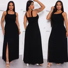 VESTIDO ELEGANTE COM FENDA NA LATERAL