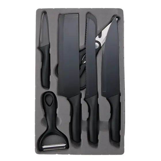 Kit de Facas 6 Peças Inox | Ideal para Churrasco e Uso Culinário Diário