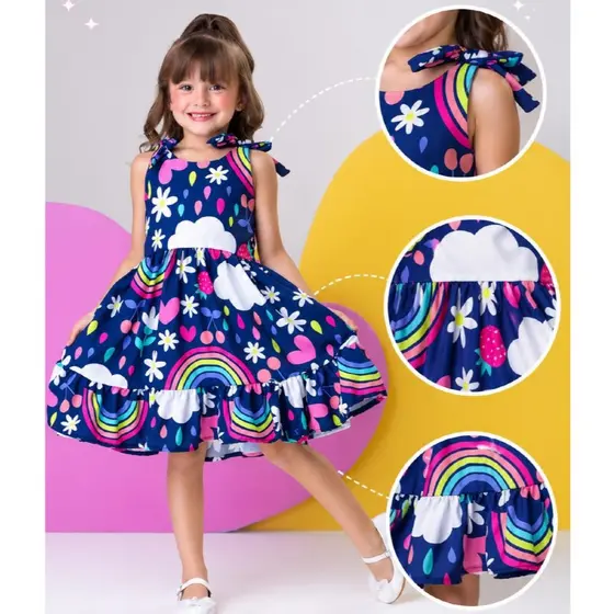 Vestido Infantil Menina Luxo Premium de 04 a 12 anos