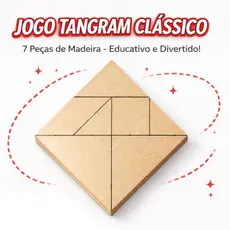 Kit 30 Tangram Educativo Criança Brinquedo Infantil Pedagógico Lembrancinhas MDF Escola Menino