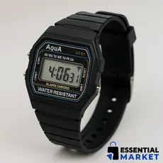 Relógio Digital Masculino Esportivo Aqua AQ-81 + Caixa—Resistente à Água | Retrô, Barato e Funcional