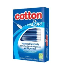 Kit Unidades Hastes Flexíveis CottonLine 14CAIXAS com 75 Cotonetes Com Pontas Algodão Uso Diário