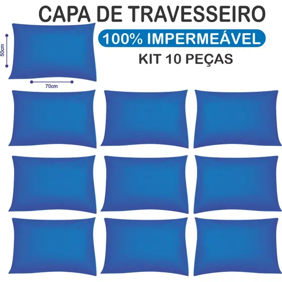 Capas Protetora Travesseiro Kit Com 10/5 Fronha Impermeável 50x70cm Com Zíper