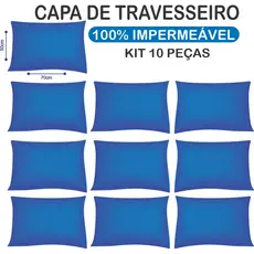 Capas Protetora Travesseiro Kit Com 10/5 Fronha Impermeável 50x70cm Com Zíper