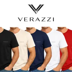 Kit 5 Camisetas Masculina 100% Algodão Moderna Casual Lisa Verazzi