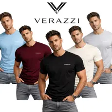 Kit 5 Camisas Verazzi Premium - Camiseta Masculina