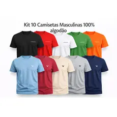 Kit 10 Camisetas Masculinas 100% Algodão Premium Básica Lisa Confortável Promoção Atacado Barato Dia a Dia Revenda