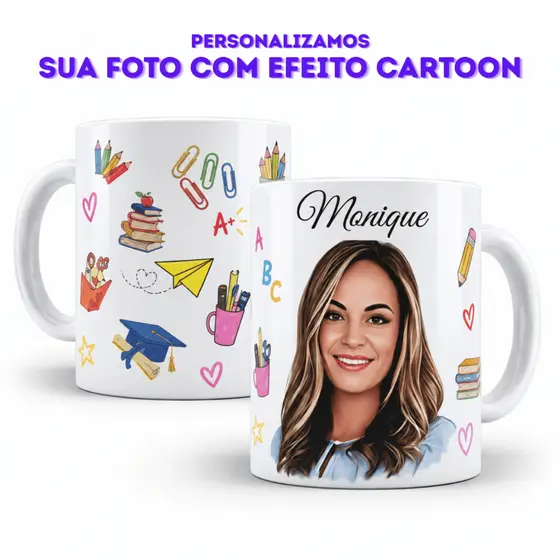 Caneca Personalizada com Caricatura – Profissão, Casal, Amigos ou Familia | Presente Criativo
