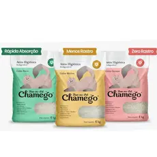 Areia Higiênica Chamego Grãos Finos, Misto, Grossos para Gatos - 4kg