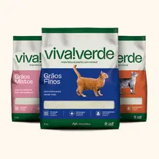 Areia Higiênica Viva Verde Grãos Finos, Misto, Grossos para Gatos - 10kg