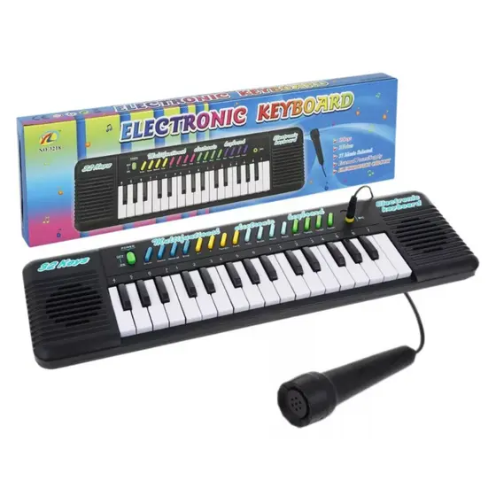 Brinquedo Teclado Infantil Karaokê Microfone Divertido