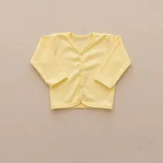 Casaquinho Bebê Unissex Amarelo em Algodão Macio Infantil do P ao G Conforto Luxo Premium Fino Suave