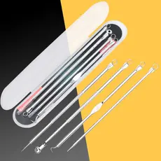 Conjunto De 4 Peças De Agulhas Para Tratamento De Acne Blackhead/Aço Inoxidável Ferramentas Limpeza Da
