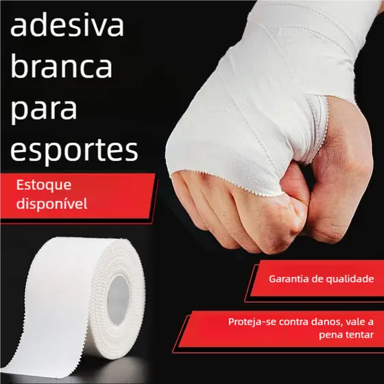 Nova fita atlética branca , à prova d'água, fácil de rasgar, sem resíduos, suporte de tensão, alívio da
